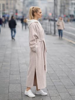 Unlined Kaftan Coat with Belt — Baked Milk