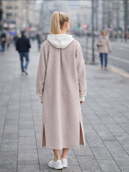 Unlined Kaftan Coat with Belt — Baked Milk
