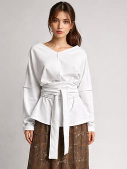 Sash — White, Loopback Fleece