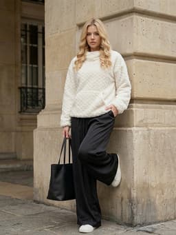 Faux Fur Hoodie — White