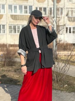 Lined Kimono Coat — Grey
