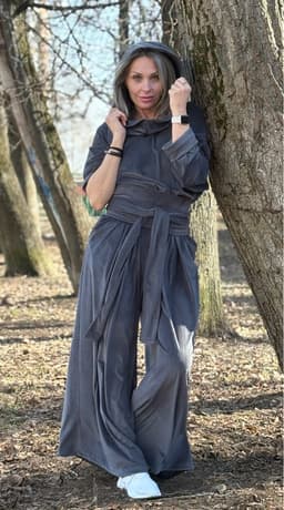 Palazzo Pants with Sash — Micro Corduroy