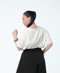 Marbled Velvet Blouse — Ivory