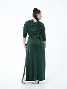 Assassin Draped Dress — Marble Emerald