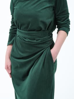 Assassin Draped Dress — Marble Emerald