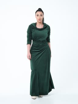 Assassin Draped Dress — Marble Emerald
