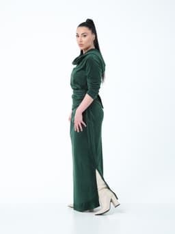 Assassin Draped Dress — Marble Emerald
