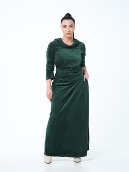 Assassin Draped Dress — Marble Emerald