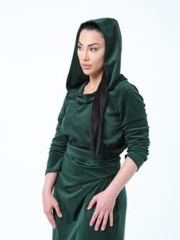 Assassin Draped Dress — Marble Emerald