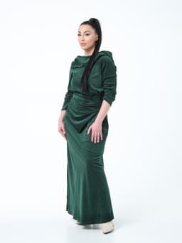 Assassin Draped Dress — Marble Emerald