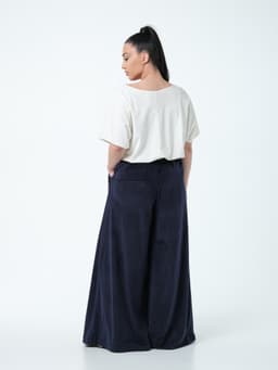 Palazzo Pants — Micro Corduroy, Ink Blue