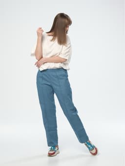 Creased Denim Pants