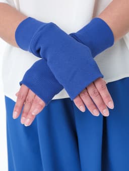 Reversible Ribbed Arm Warmers — Cornflower Blue