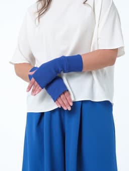 Reversible Ribbed Arm Warmers — Cornflower Blue