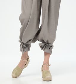 Tie-Waist Culottes — Cappuccino