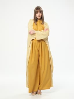Palazzo Pants with Sash — Mustard