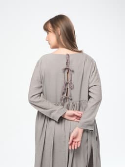 Boho Dress with Skirt — Crinkled Linen, Cappuccino