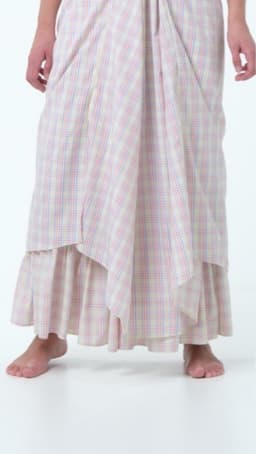 Boho Dress with Skirt — Crinkled Linen, Cappuccino