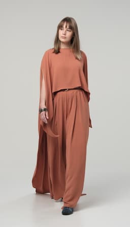 Palazzo Pants with Belt — Terracotta