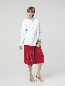 Reversible Longsleeve with Sash — White