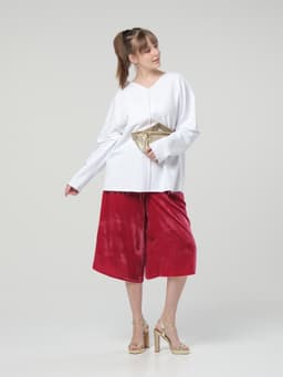 Reversible Longsleeve with Sash — White