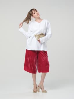 Reversible Longsleeve with Sash — White