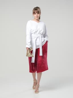 Reversible Longsleeve with Sash — White