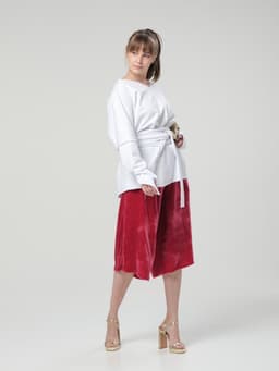 Reversible Longsleeve with Sash — White