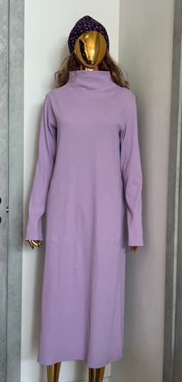 Ribbed Knit Dress with Beanie Set