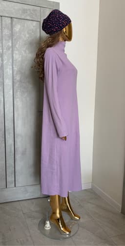 Ribbed Knit Dress with Beanie Set