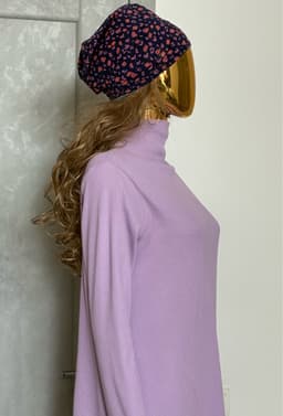 Ribbed Knit Dress with Beanie Set