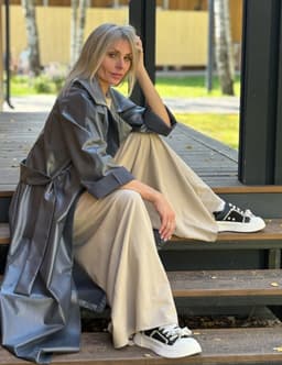Palazzo Pants — Knit, Sand