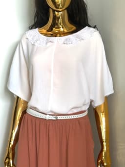 Belted Skirt — Terracotta, Textured Crepe