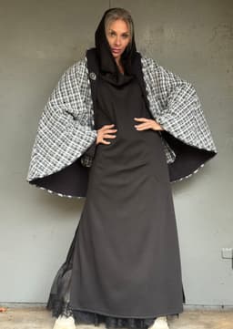 Assassin Dress — Black, Loopback Fleece, Heavy Fabric