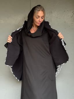 Assassin Dress — Black, Loopback Fleece, Heavy Fabric