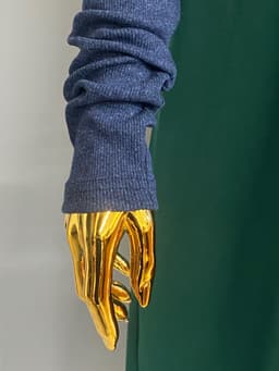 Arm Warmers — Heavy Ribbed Jersey, Blue Melange