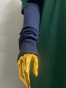 Arm Warmers — Heavy Ribbed Jersey, Blue Melange