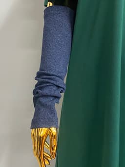 Arm Warmers — Heavy Ribbed Jersey, Blue Melange