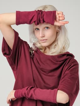 Arm Warmers — Burgundy, Ribbed Jersey