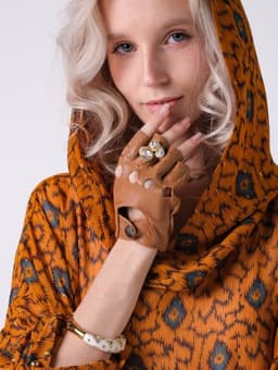 Gloves — Leather, Peach