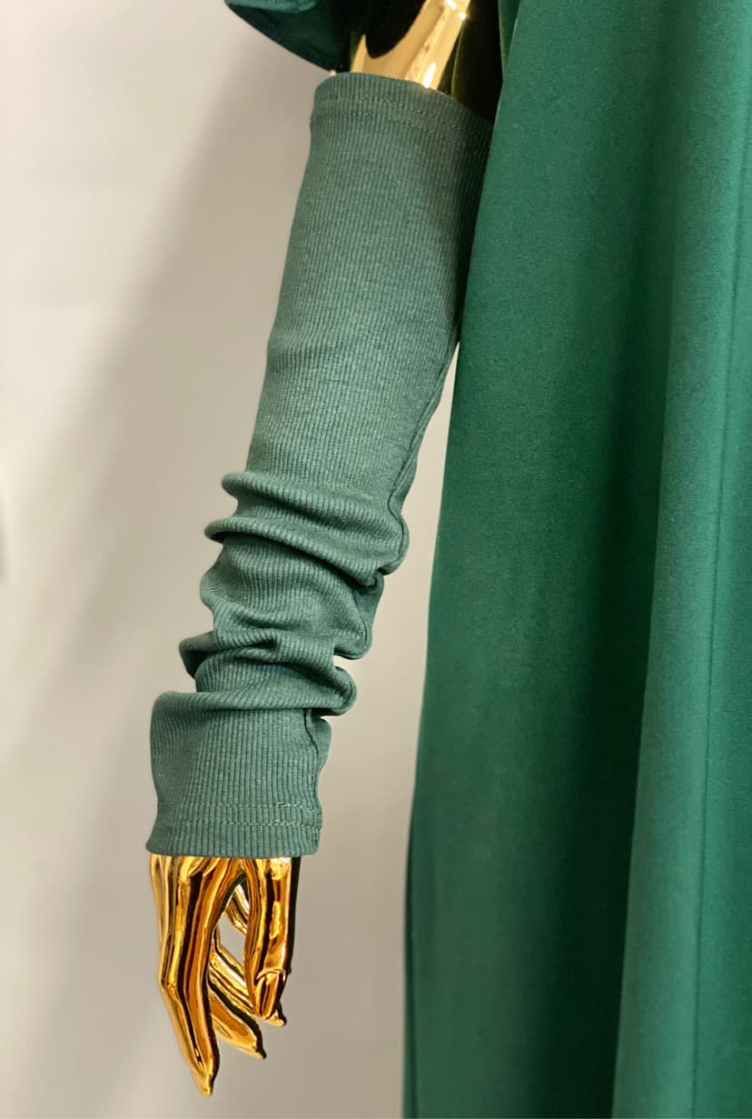 Arm Warmers — Moss Green, Ribbed