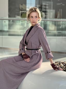 Tailcoat Dress — Grey & Burgundy Plaid