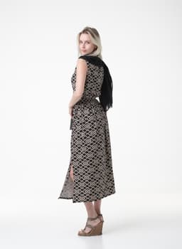 Midi Skirt — Geometric Print