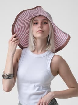 Striped Hat — Cranberry