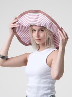 Striped Hat — Cranberry