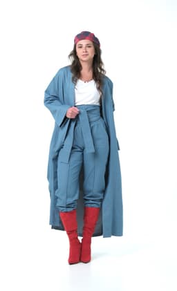 Denim Kaftan — Blue, with Sash