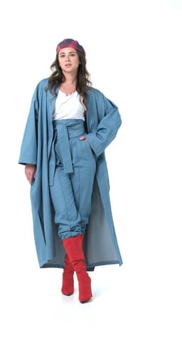 Denim Kaftan — Blue, with Sash