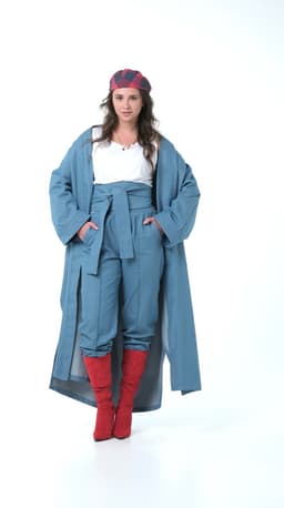 Denim Kaftan — Blue, with Sash