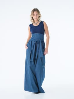 Denim Skort — Blue (sash sold separately)