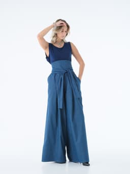 Denim Skort — Blue (sash sold separately)